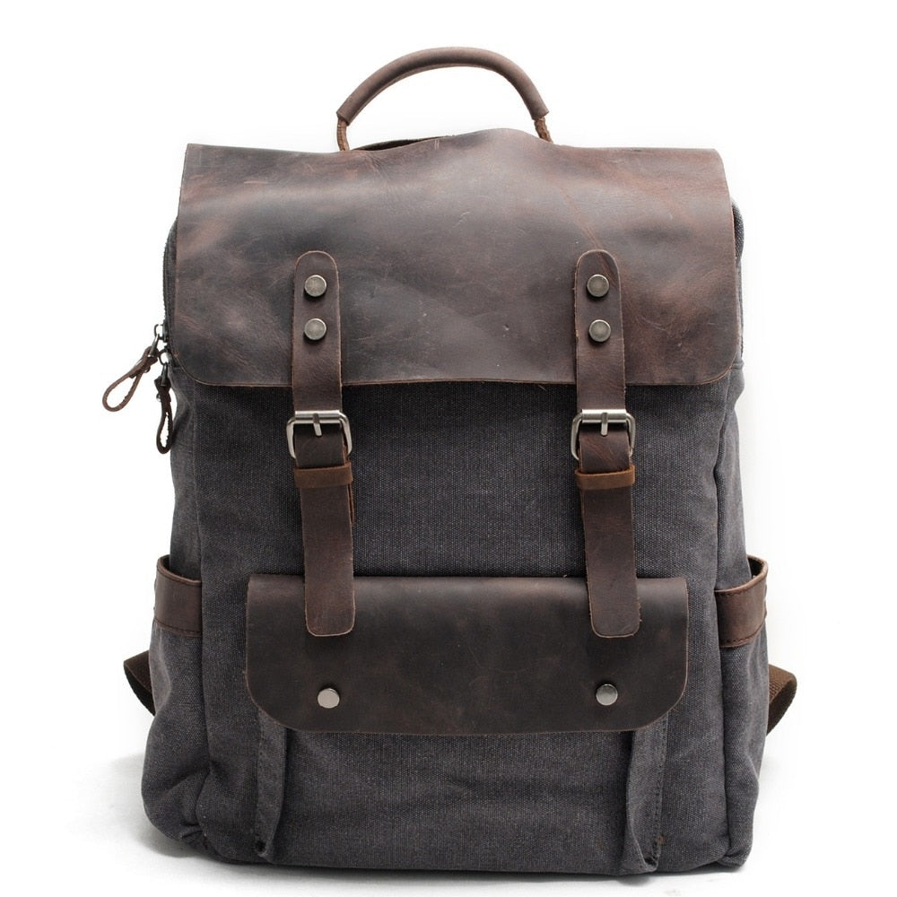 Leather School Backpack