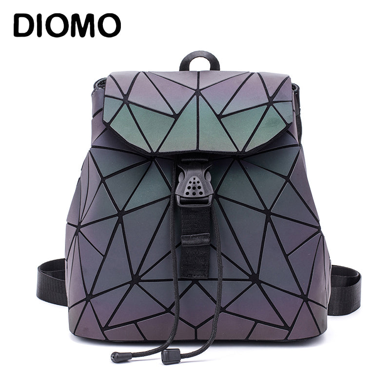 DIOMO Small Backpack Women Holographic Sequin Female Backpacks for Teenage Girls Bagpack Drawstring Bag Designer Korean Style